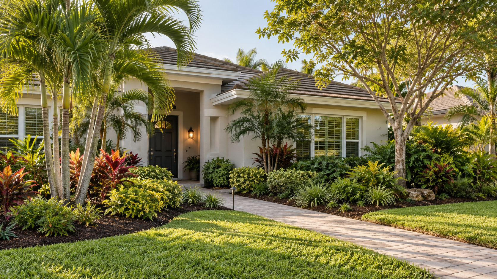 Illustrative tropical planting and landscape cleanup in Florida